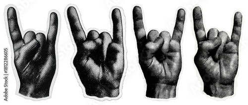 Rock hand gesture illustration
