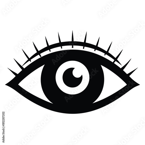 wink eye on white background