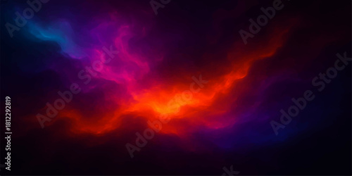 Abstract nebula cloud with vibrant colors in a dark space background