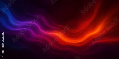 Abstract colorful wavy lines on dark background for modern design