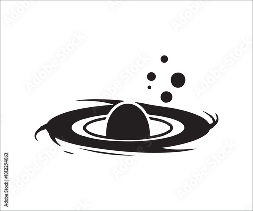 Abstract black hole illustration graphic design vector science fiction concept