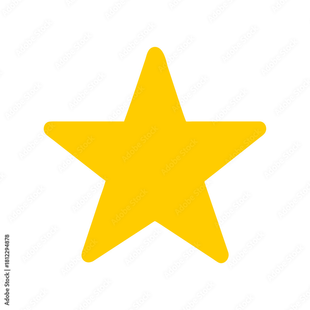 Fototapeta premium golden star icon isolated on transparent background. Five star rating sign for apps and website