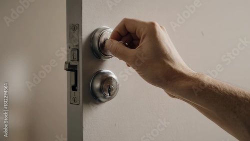 First-Person Key Turning in Lock