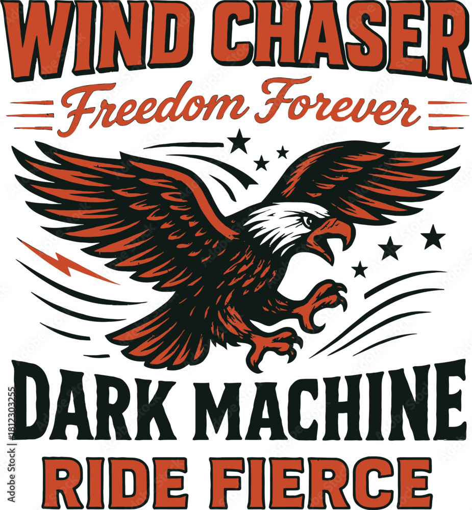Fototapeta premium Wind Chaser Eagle Freedom Motorcycle Design
