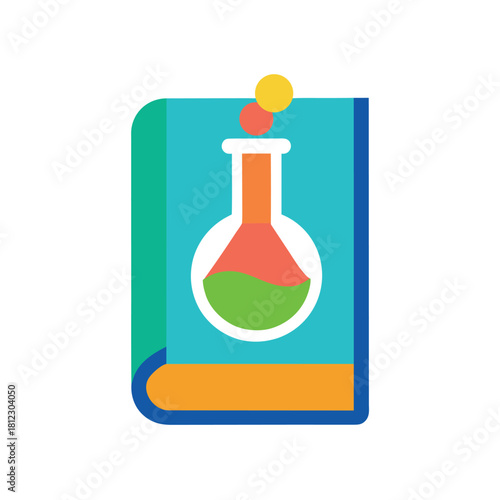 Colorful Chemistry Book Science Vector Icon