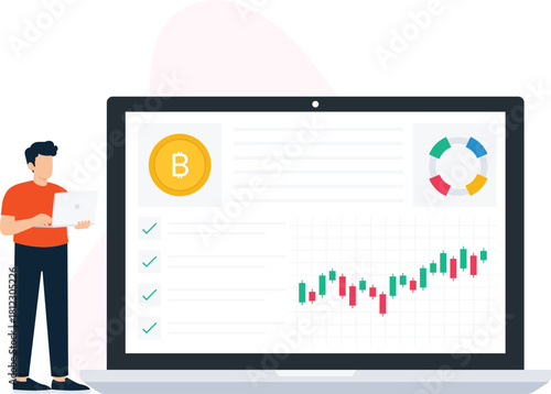 cryptocurrency trading, financial analysis, bitcoin investment, digital currency, stock market, data dashboard, candlestick chart, blockchain technology, fintech concept, online trading