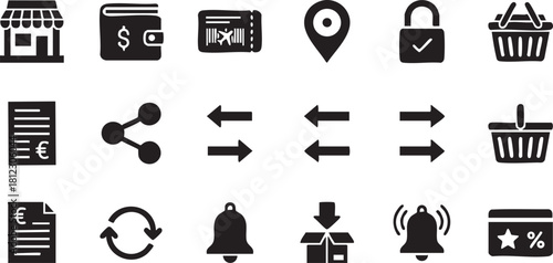 Collection of ecommerce and online shopping icons