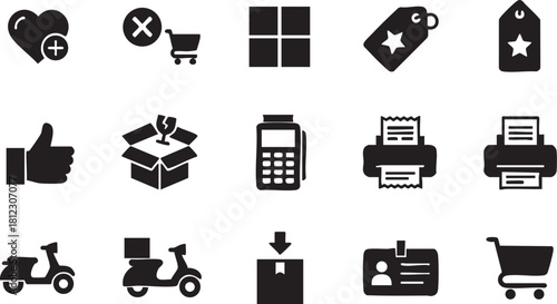 Set of ecommerce icons representing online shopping