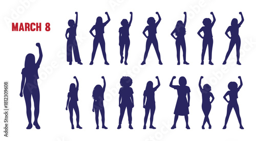 Martial Arts Silhouette Collection Fighter Action Pose Vector Set