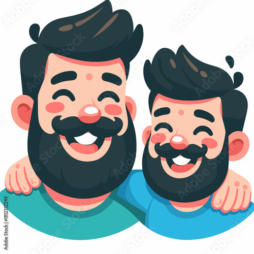 Father and son with matching beards