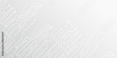 Technological white background. Electronic board . Processor. Vector illustration