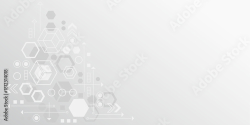 Technological white background. Engineering innovations. New technologies. Vector illustration.