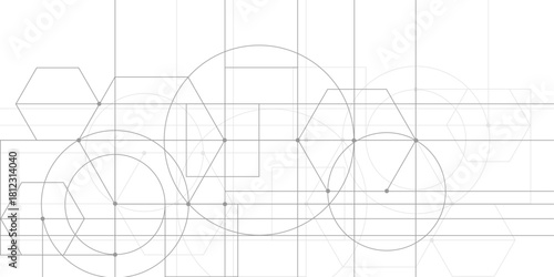 Engineering technologies. Technological drawing. Linear geometric drawing. Abstraction,Vector illustration.