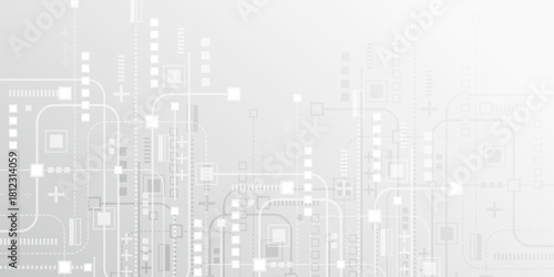 Technological white background. Electronic board . Processor. Vector illustration