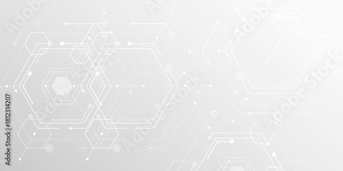 Technological white background. Artificial intelligence. New technologies. Vector illustration