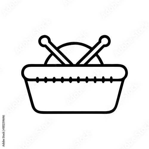 Sewing basket icon for crafting and needlework projects