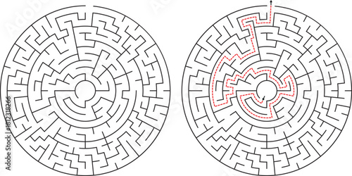 Mind Growth Clean Outline Labyrinth