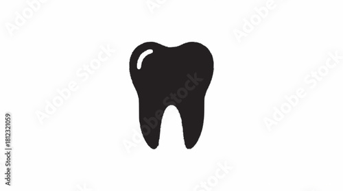 Isolated human tooth vector icon for medical dental health care illustration