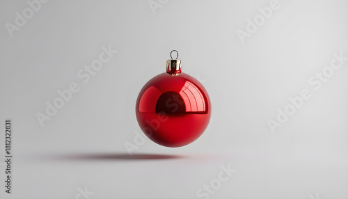Golden Filigree on a Vibrant Red Christmas Bauble