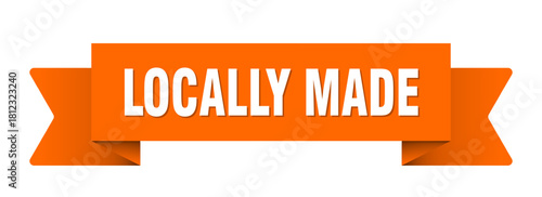 locally made ribbon isolated on transparent background. locally made ribbon