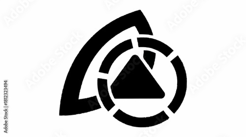 Abstract 3d metal vector illustration of a round water drop symbol icon for web design