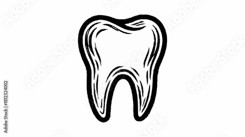 Clean healthy human molar tooth vector icon for medical dental hygiene care