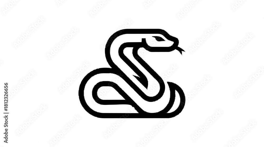 Naklejka premium A stylized snake logo set against a plain white backdrop