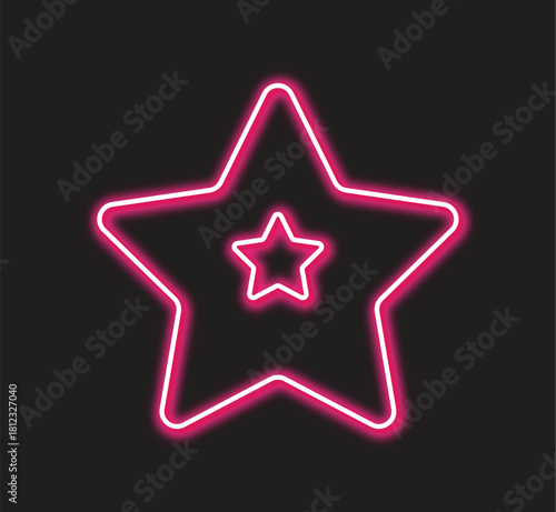 A bright gold Star of David icon illustration with a purple glow on a black background is a shiny, decorative vector design concept