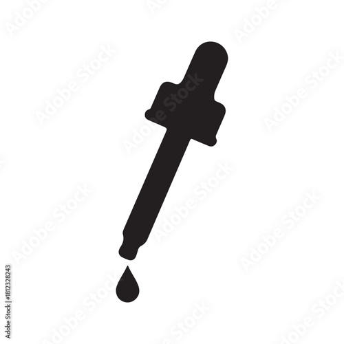 Dropper silhouette icon vector flat design
