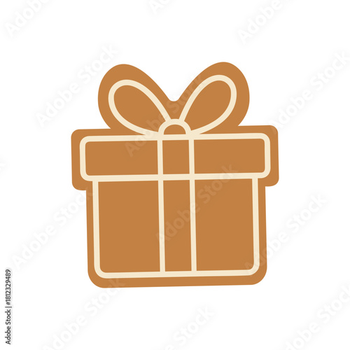 Cute cartoon Christmas gingerbread man. Isolated white background. Vector illustration