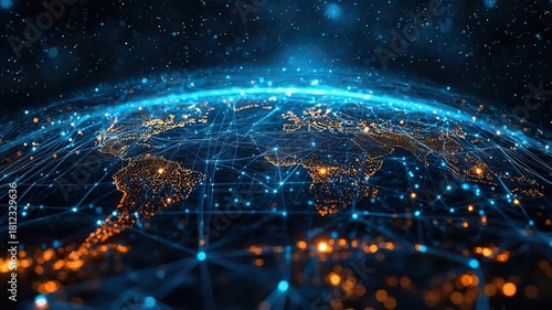 internet network over the earth fiber optic video