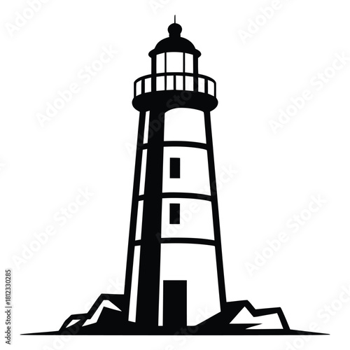 lighthouse silhouette vector