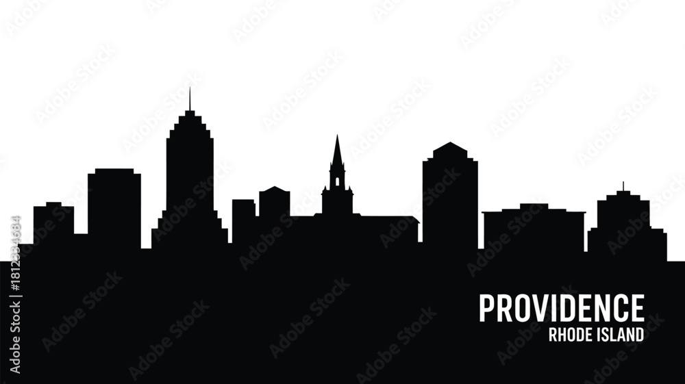 Obraz premium Providence rhode island city skyline silhouette