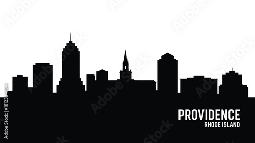 Providence rhode island city skyline silhouette