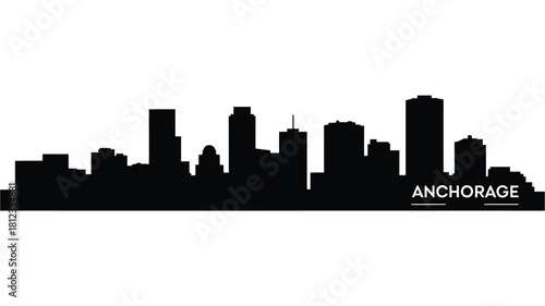 Anchorage alaska cityscape silhouette