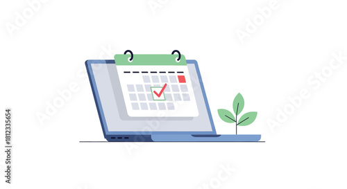 Modern appointment scheduling on a laptop with a calendar, perfect for business planning and time management to boost productivity and organization now