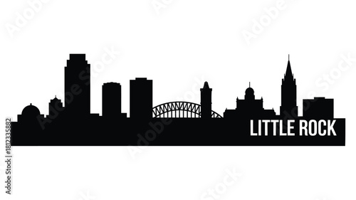 Little rock arkansas skyline silhouette black and white
