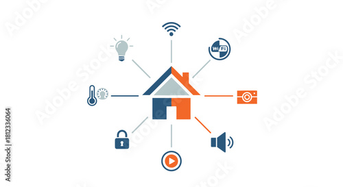 Smart home automation system with wifi, security, and temperature control for connected living, promoting convenience and modern lifestyle technology innovation