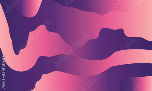 Abstract gradient background with flowing organic shapes in pink and purple vector illustration