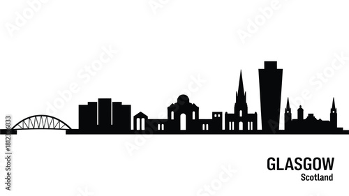 Glasgow scotland cityscape silhouette