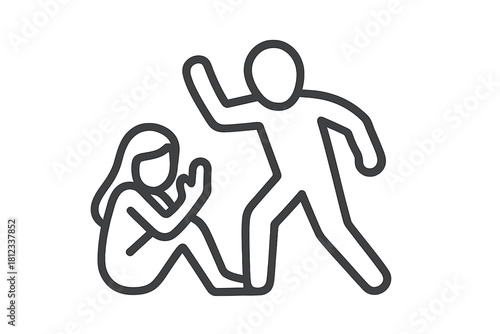 Conceptual representation of violence, aggression, and intimidation between two individuals