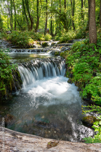Cascade on Janj river at place called Janjske otoke near Sipovo, tourist destination