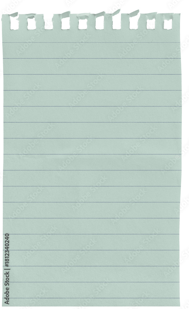 Obraz premium Small Notepad Mint Page Lined isolated on transparent background