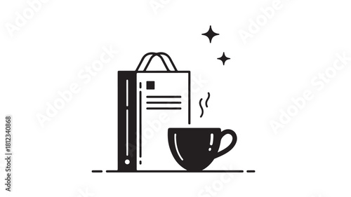 A food and beverage icon set illustration featuring a cartoon glass of juice, a cup of hot tea, and a vector glass of wine