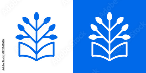 tree and book simple logo