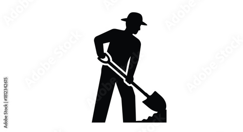 Abstract geometric composition with dynamic shapes and bold color accents in a striking silhouette