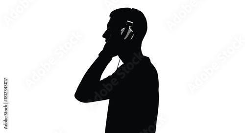 Abstract geometric pattern design featuring a bold silhouette in vibrant cmyk colors and grayscale tones