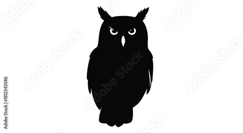 Abstract geometric design with bold contrasting colors and a striking silhouette element