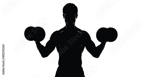 Abstract geometric composition featuring a bold black silhouette against a vibrant multicolored background with dynamic shapes and lines