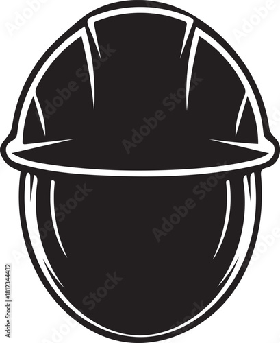 Black and White Graphic of a Hard Hat or Safety Helmet construction industrial